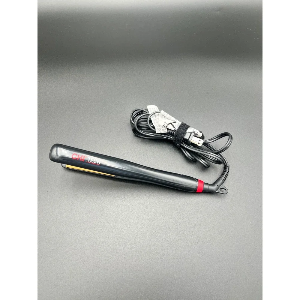 CHI Tech 1 Inch Ceramic Hair Styling Iron Flat Iron Black Red Professional Tool